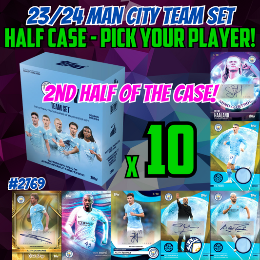 Break 2769 - 23/24 Topps Manchester City Team Set - Half Case - 10 Boxes - Pick Your Player!