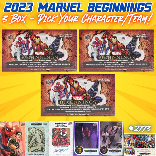 Break 2773 - 2023 Marvel Beginnings - 3 Box - Pick Your Character/Team!