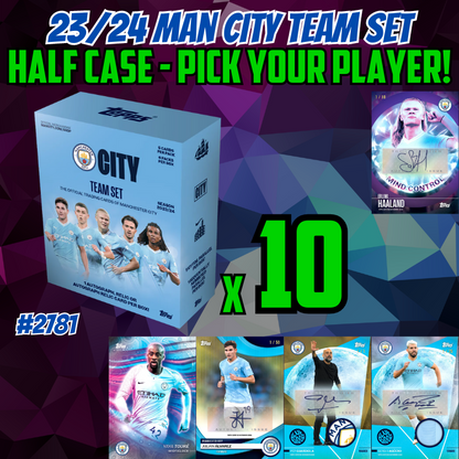 Break 2781 - 23/24 Topps Manchester City Team Set - Half Case - 10 Boxes - Pick Your Player!