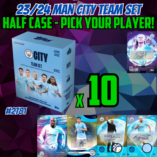 Break 2781 - 23/24 Topps Manchester City Team Set - Half Case - 10 Boxes - Pick Your Player!