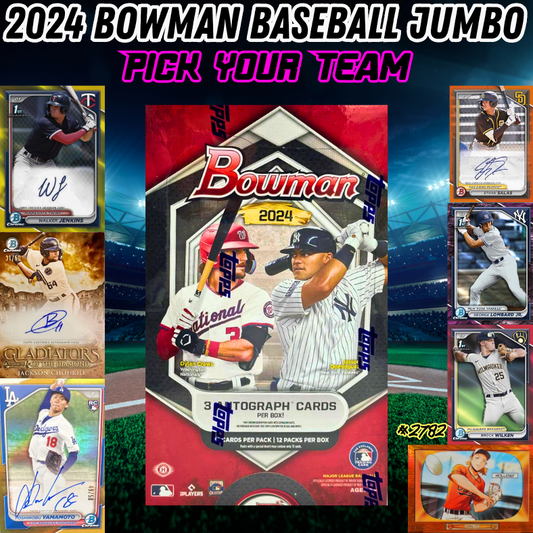 Break 2782 - 2024 Bowman Baseball Jumbo Hobby - Pick Your Team!