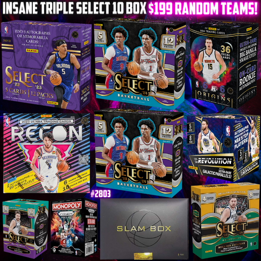 Break 2803 - NBA INSANE 10 Box Triple Select Hobby - $199 Random Teams!