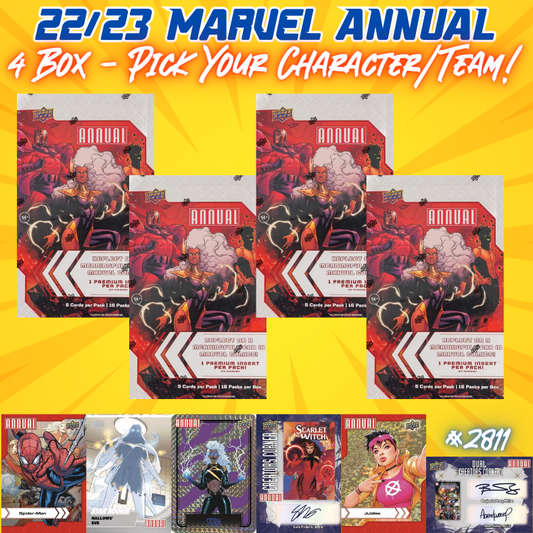 Break 2811 - 22/23 Marvel Annual - 4 Box - Pick Your Character/Team!
