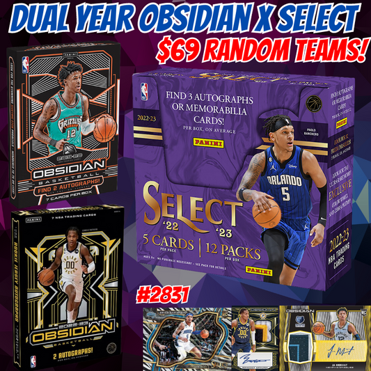 Break 2831 - NBA Dual Year Obsidian x Select Hobby 3 Box - $69 Random Teams!