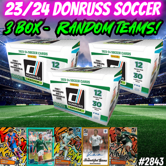 Break 2843 - 23/24 Donruss Soccer Hobby - 3 Box - Random Teams!
