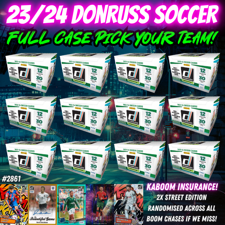 Break 2861 - 23/24 Donruss Soccer Hobby 12 Box FULL CASE - Pick Your Team/Player!