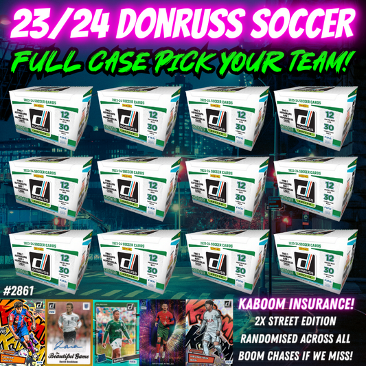Break 2861 - 23/24 Donruss Soccer Hobby 12 Box FULL CASE - Pick Your Team/Player!