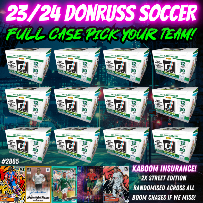 Break 2865 - 23/24 Donruss Soccer Hobby 12 Box FULL CASE - Pick Your Team/Player!