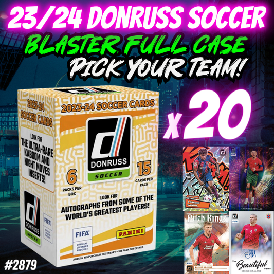 Break 2879 - 23/24 Donruss Soccer Blaster - FULL CASE - 20 Boxes - Pick Your Team