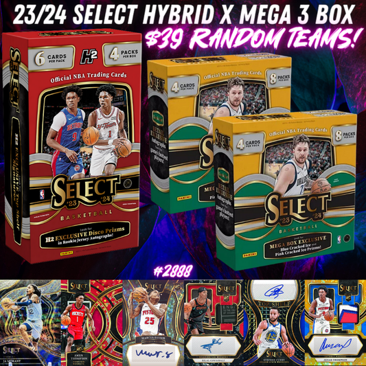 Break 2888 - NBA 23/24 Select H2 x Mega 3 Box - $39 Random Teams!