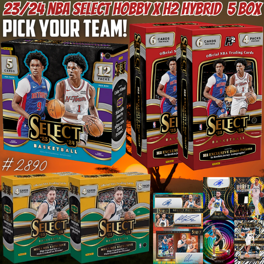 Break 2890 - NBA 23/24 Select Hobby x H2 Hybrid 5 Box - Pick Your Team!