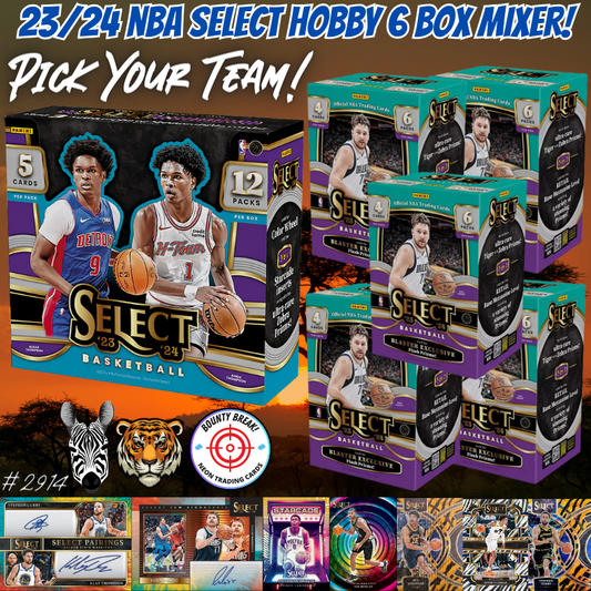 Break 2914 - NBA 23/24 Select Hobby x Blaster 6 Box - Pick Your Team!