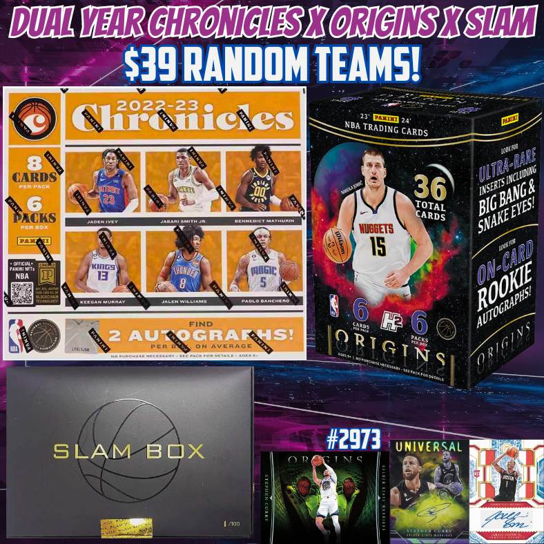 Break 2973 - NBA Dual Year Chronicles x Origins x Slam 3 Box - $39 Random Teams!