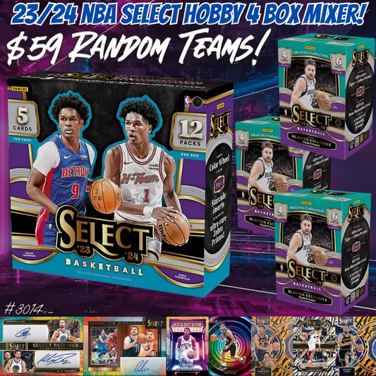 Break 3014 - NBA 23/24 Select Hobby 4 Box Mixer - $59 Random Teams!