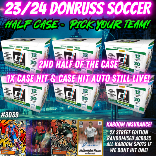 Break 3039 - 23/24 Donruss Soccer Hobby - Half Case - Pick Your Team!