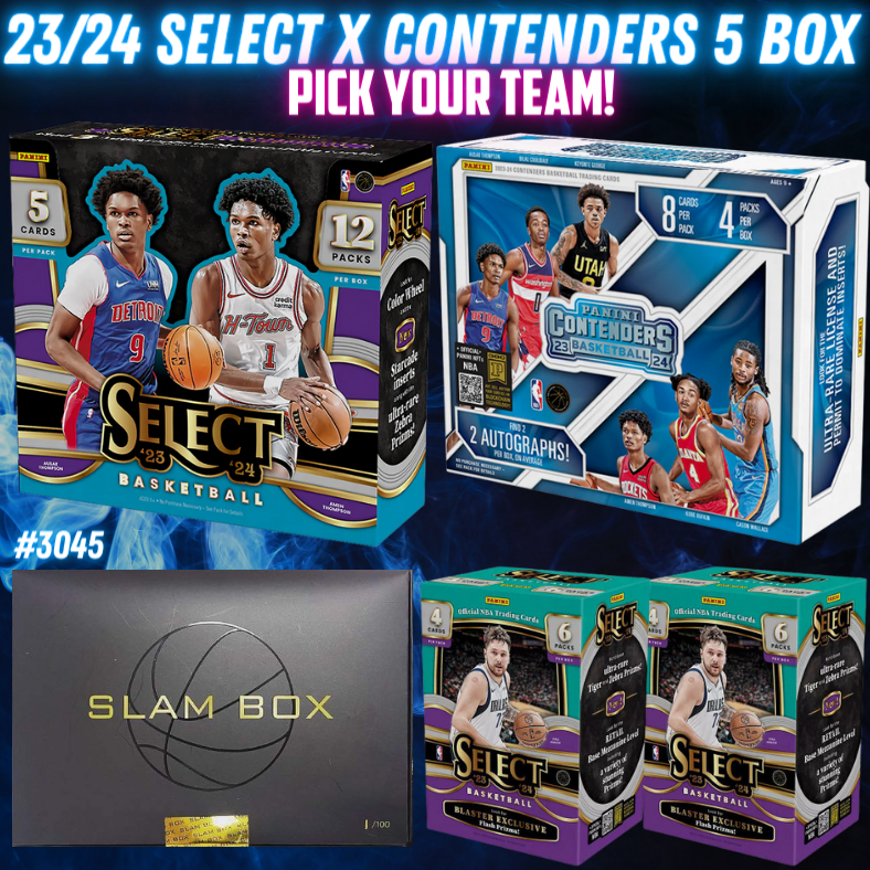 Break 3045 - NBA 23/24 Select x Contenders Hobby 5 Box - Pick Your Team!