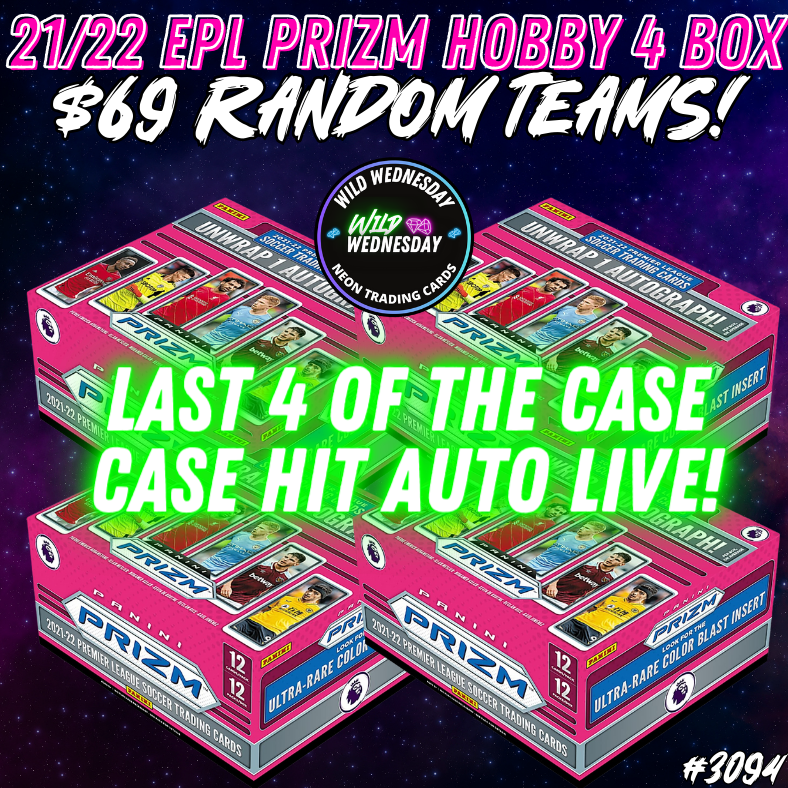 Break 3094 - 21/22 EPL Prizm Hobby 4 Box - $69 Random Teams!
