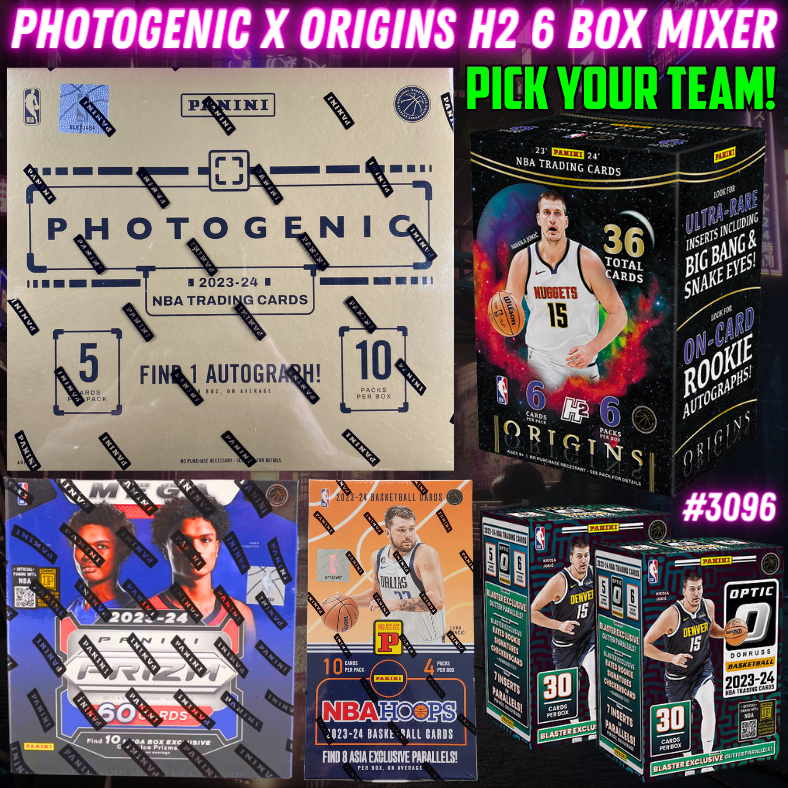 Break 3096 - NBA 23/24 Photogenic x Origins H2 6 Box - Pick Your Team!