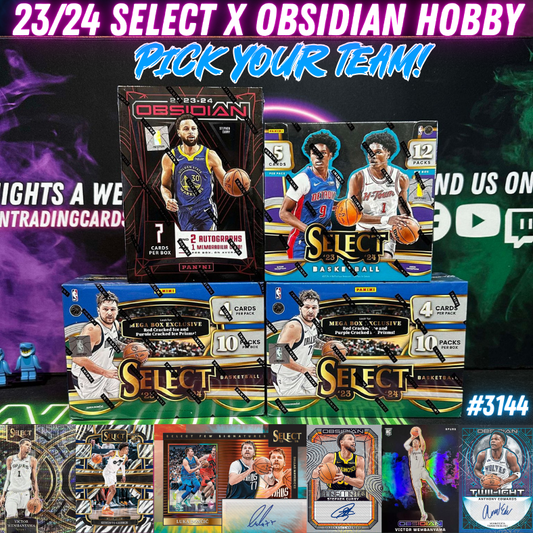 Break 3144 - NBA 23/24 Select x Obsidian Hobby 4 Box - Pick your Team!