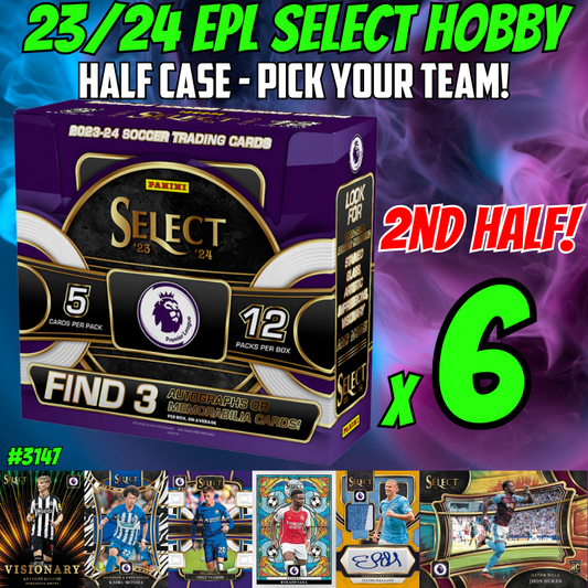Break 3147 - 23/24 EPL Select Hobby 6 Box 2ND HALF CASE - Pick Your Team/Player!