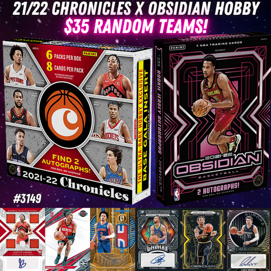 Break 3149 - NBA 21/22 Chronicles x Obsidian Hobby - $35 Random Teams!