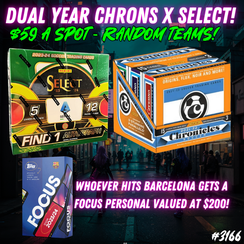 Break 3166 - Dual Year Soccer Chronicles Hobby x Select Serie A - Random Teams!