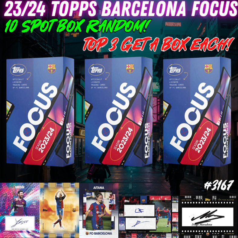 Break 3167 - 23/24 Topps Barcelona Focus 3 Box - 10 Spot Random!