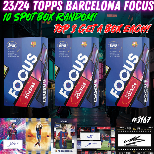 Break 3167 - 23/24 Topps Barcelona Focus 3 Box - 10 Spot Random!