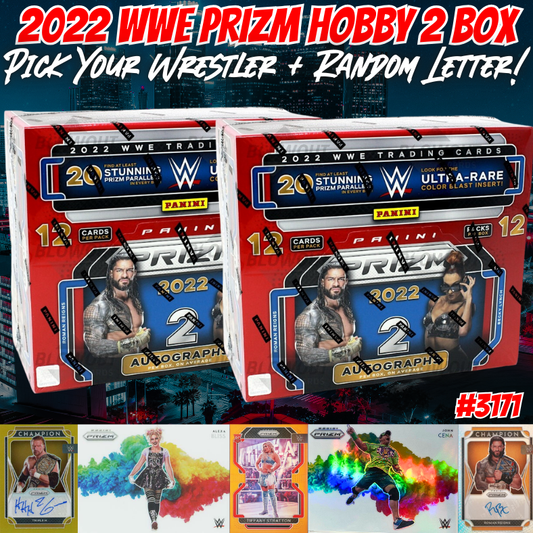 Break 3171 - 2022 WWE Prizm Hobby 2 Box - Pick Your Wrestler + Random Letter!