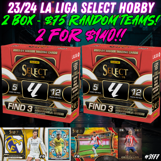 Break 3178 - 23/24 La Liga Select Hobby 2 Box - $75 Random Teams!