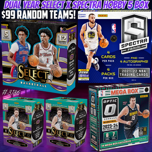 Break 3186 - NBA Dual Year Select x Spectra Hobby 5 Box - $99 Random Teams!