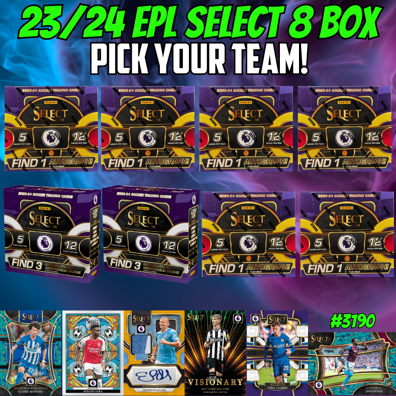 Break 3190 - 23/24 Select Premier League Hobby x International - 8 Box - Pick Your Team