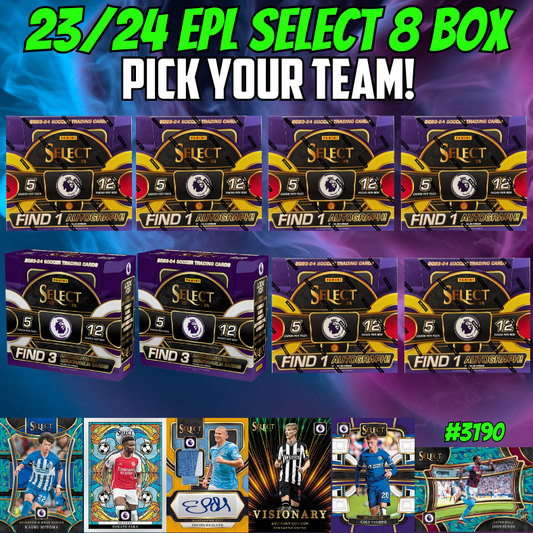 Break 3190 - 23/24 Select Premier League Hobby x International - 8 Box - Pick Your Team