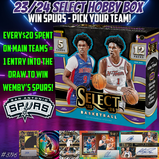 Break 3196 - NBA 23/24 Select Hobby - WIN SPURS - Pick Your Team!