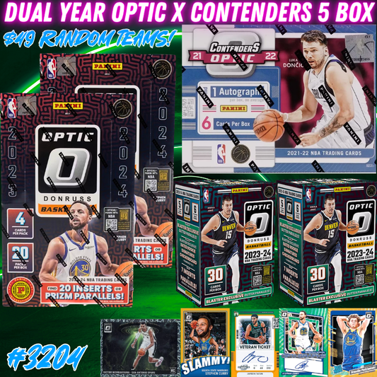 Break 3204 - NBA Dual Year Optic International x Optic Contenders 5 Box - $49 Random Teams!