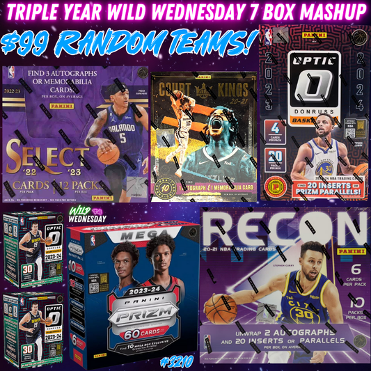 Break 3210 - NBA Triple Year Wild Wednesday 7 Box Mashup - $99 Random Teams!