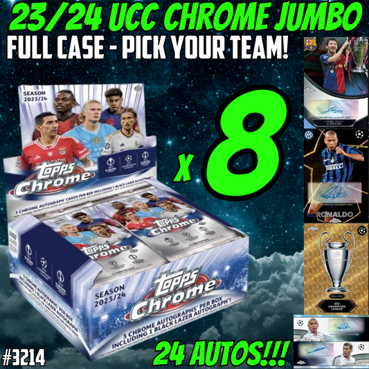 Break 3214 - 23/24 Topps UEFA Chrome JUMBO - Full Case - Pick Your Team/Player!