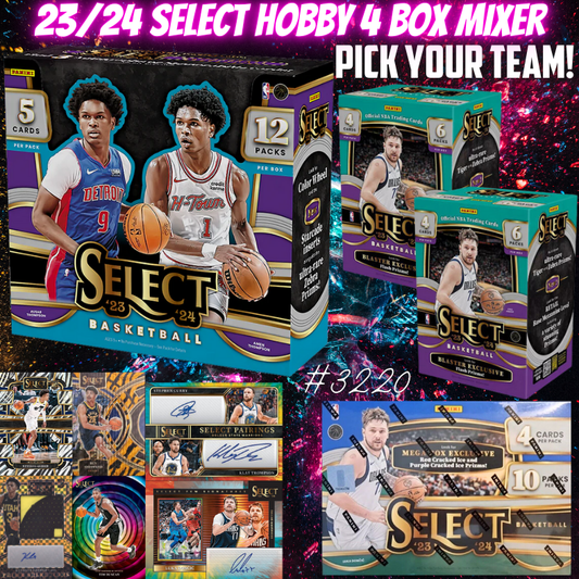 Break 3220 - NBA 23/24 Select Hobby 4 Box Value Mixer - Pick Your Team!