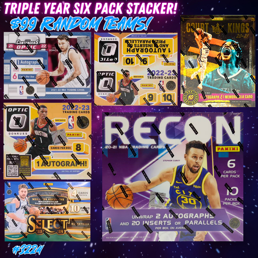 Break 3224 - NBA Triple Year Six Pack Stacker - $99 Random Teams!
