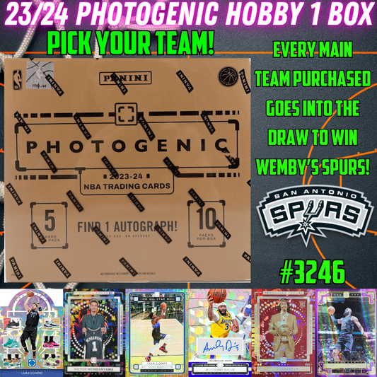 Break 3246 - NBA 23/24 Photogenic Hobby - WIN SPURS - Pick Your Team!