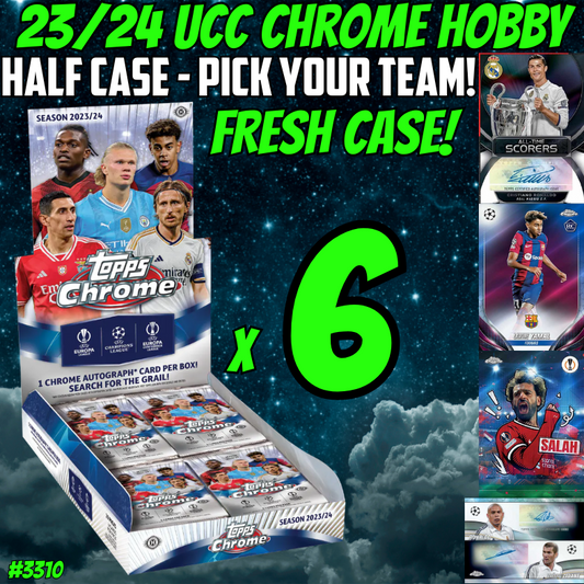 Break 3310 - 23/24 Topps UCC Chrome Hobby Half Case - Pick Your Team/Player!