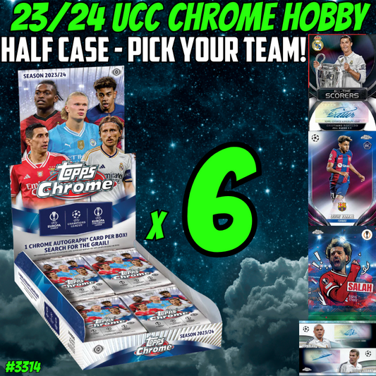 Break 3314 - 23/24 Topps UCC Chrome Hobby Half Case - Pick Your Team/Player!