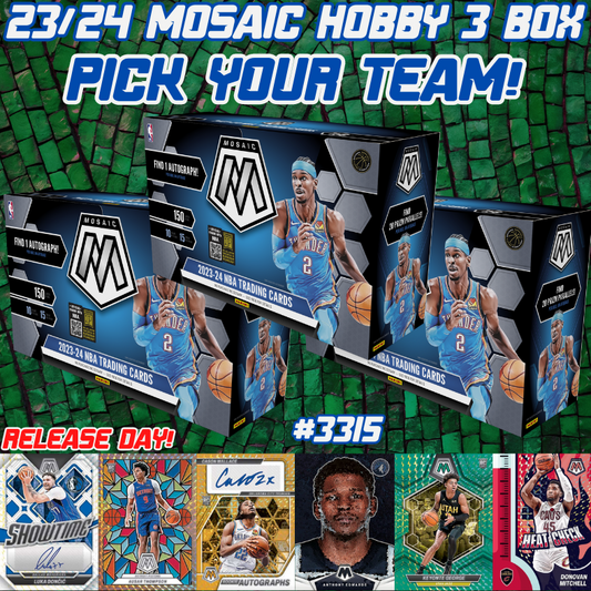 Break 3315 - NBA 23/24 Mosaic Hobby RELEASE DAY 3 Box - Pick Your Team!