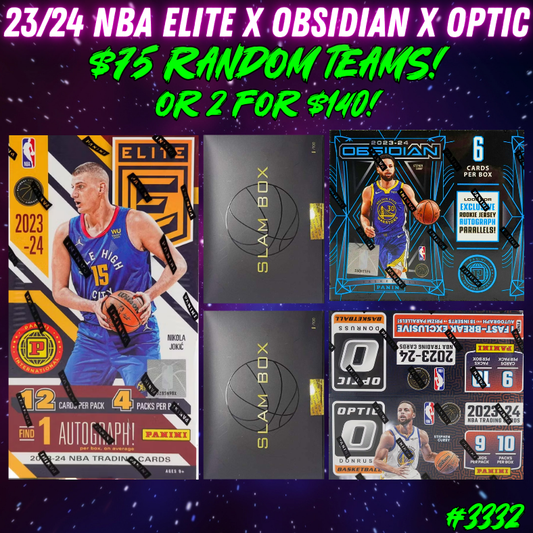 Break 3332 - NBA 23/24 Elite x Obsidian 5 Box Mixer - $75 Random Teams!