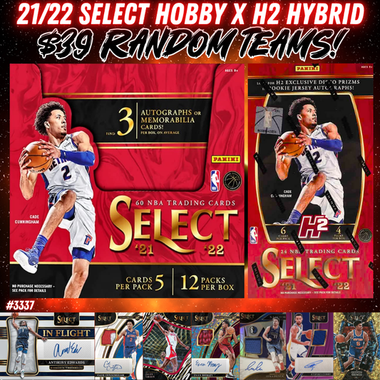 Break 3337 - NBA 21/22 Select Hobby x H2 Hybrid - $39 Random Teams!
