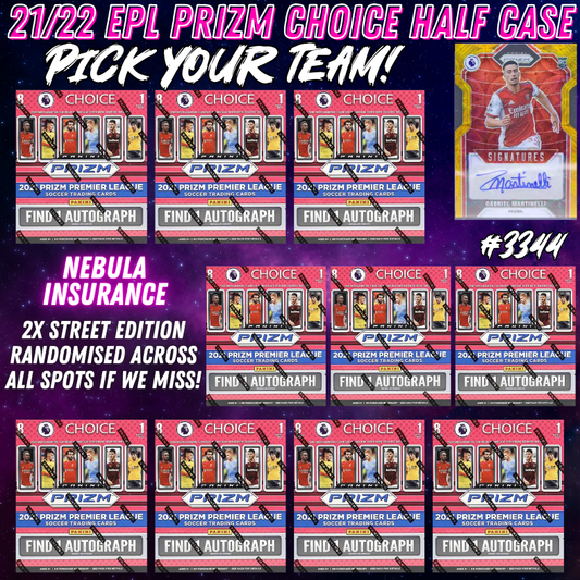 Break 3344 - 2021-22 EPL Prizm Choice - HALF CASE - 10 Boxes - Pick Your Team!