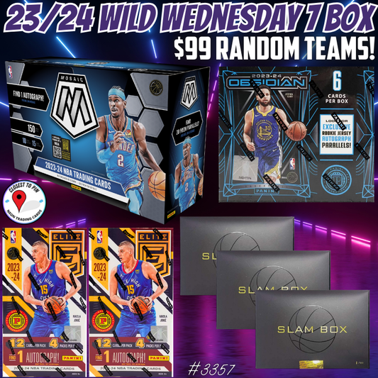 Break 3357 - NBA 23/24 WILD Wednesday 7 Box - $99 Random Teams!