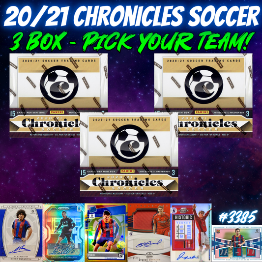 Break 3385 - 20/21 Panini Chronicles Soccer Hobby - 3 Box - Pick Your Team!