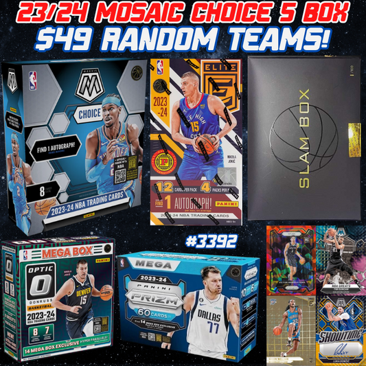 Break 3392 - NBA 23/24 Mosaic Choice x Slam 5 Box - $49 Random Teams!
