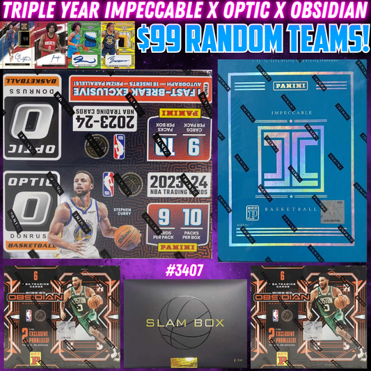 Break 3407 - NBA Triple Year Impeccable x Obsidian x Optic 5 Box - $99 Random Teams!
